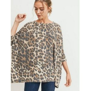 Cherish Boutique Leopard Print Sweater Tunic Top